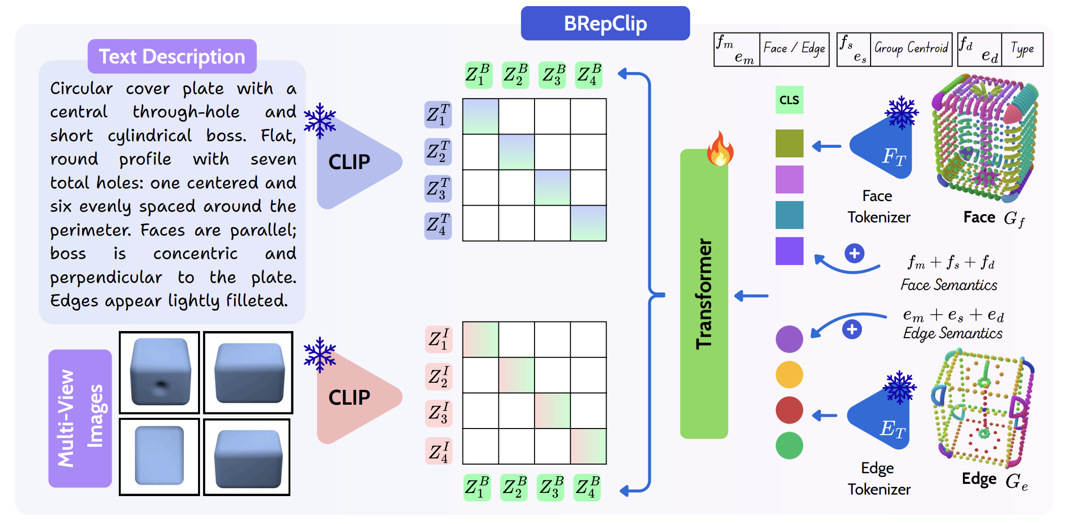 Stage 2 BRepCLIP contrastive alignment architecture